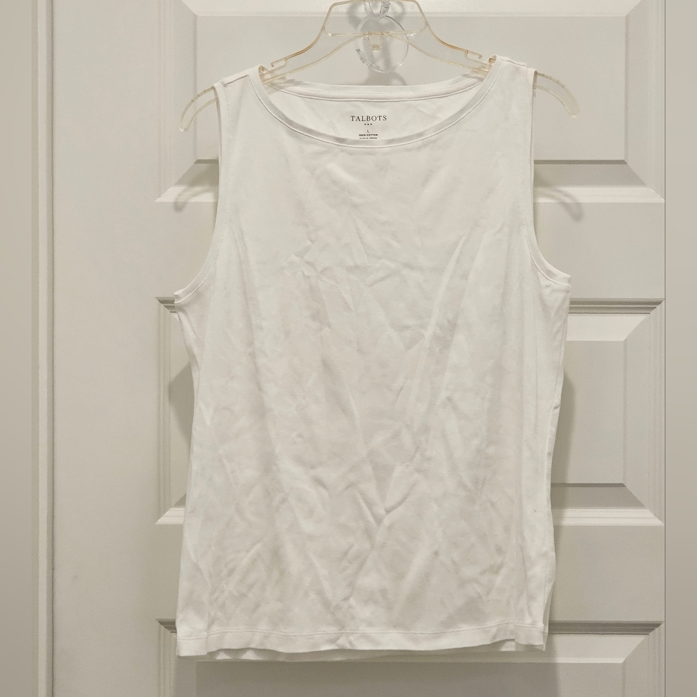 Talbots Women's Classic White Tank Top,  EUC, Size Large - Picture 2 of 6
